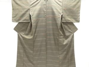 横段織り出し手織り紬着物